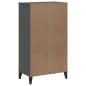 vidaXL Mueble zapatero VIKEN madera maciza de pino gris antracita