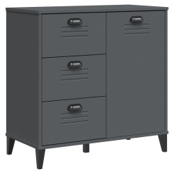 vidaXL Aparador VIKEN madera maciza de pino gris antracita 80x40x80 cm