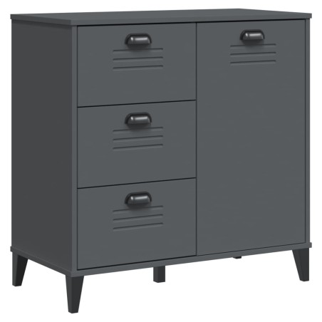 vidaXL Aparador VIKEN madera maciza de pino gris antracita 80x40x80 cm
