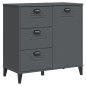vidaXL Aparador VIKEN madera maciza de pino gris antracita 80x40x80 cm