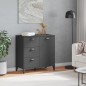vidaXL Aparador VIKEN madera maciza de pino gris antracita 80x40x80 cm