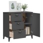 vidaXL Aparador VIKEN madera maciza de pino gris antracita 80x40x80 cm