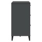 vidaXL Aparador VIKEN madera maciza de pino gris antracita 80x40x80 cm