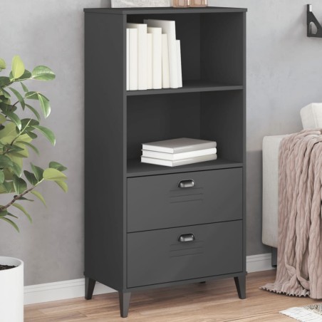 vidaXL Librería VIKEN madera maciza pino gris antracita 60x35x123 cm