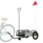vidaXL Remolque para bicicletas hierro y tela Oxford gris vidaXL Remolque para bicicletas hierro y tela Oxford gris