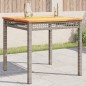 vidaXL Mesa de jardín ratán sintético madera acacia gris 80x80x75 cm vidaXL Mesa de jardín ratán sintético madera acacia gris 80x80x75 cm