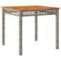 vidaXL Mesa de jardín ratán sintético madera acacia gris 80x80x75 cm vidaXL Mesa de jardín ratán sintético madera acacia gris 80x80x75 cm