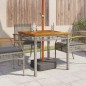 vidaXL Mesa de jardín ratán sintético madera acacia gris 80x80x75 cm vidaXL Mesa de jardín ratán sintético madera acacia gris 80x80x75 cm