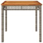 vidaXL Mesa de jardín ratán sintético madera acacia gris 80x80x75 cm vidaXL Mesa de jardín ratán sintético madera acacia gris 80x80x75 cm