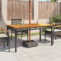 vidaXL Mesa de jardín ratán sintético madera acacia negro 140x80x75 cm vidaXL Mesa de jardín ratán sintético madera acacia negro 140x80x75 cm