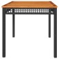 vidaXL Mesa de jardín ratán sintético madera acacia negro 140x80x75 cm vidaXL Mesa de jardín ratán sintético madera acacia negro 140x80x75 cm