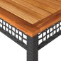 vidaXL Mesa de jardín ratán sintético madera acacia negro 140x80x75 cm vidaXL Mesa de jardín ratán sintético madera acacia negro 140x80x75 cm