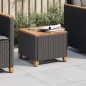 vidaXL Mesa de jardín ratán sintético madera acacia negro 45x45x37 cm vidaXL Mesa de jardín ratán sintético madera acacia negro 45x45x37 cm