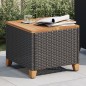vidaXL Mesa de jardín ratán sintético madera acacia negro 45x45x37 cm vidaXL Mesa de jardín ratán sintético madera acacia negro 45x45x37 cm