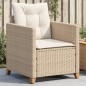vidaXL Sillón de jardín con cojines ratán sintético beige vidaXL Sillón de jardín con cojines ratán sintético beige