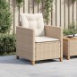 vidaXL Sillón de jardín con cojines ratán sintético beige vidaXL Sillón de jardín con cojines ratán sintético beige