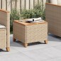 vidaXL Mesa de jardín ratán sintético madera acacia beige 45x45x37 cm vidaXL Mesa de jardín ratán sintético madera acacia beige 45x45x37 cm