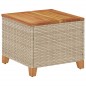 vidaXL Mesa de jardín ratán sintético madera acacia beige 45x45x37 cm vidaXL Mesa de jardín ratán sintético madera acacia beige 45x45x37 cm