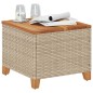 vidaXL Mesa de jardín ratán sintético madera acacia beige 45x45x37 cm vidaXL Mesa de jardín ratán sintético madera acacia beige 45x45x37 cm