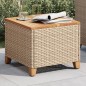 vidaXL Mesa de jardín ratán sintético madera acacia beige 45x45x37 cm vidaXL Mesa de jardín ratán sintético madera acacia beige 45x45x37 cm