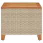 vidaXL Mesa de jardín ratán sintético madera acacia beige 45x45x37 cm vidaXL Mesa de jardín ratán sintético madera acacia beige 45x45x37 cm