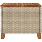 vidaXL Mesa de jardín ratán sintético madera acacia beige 45x45x37 cm vidaXL Mesa de jardín ratán sintético madera acacia beige 45x45x37 cm
