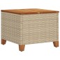 vidaXL Mesa de jardín ratán sintético madera acacia beige 45x45x37 cm vidaXL Mesa de jardín ratán sintético madera acacia beige 45x45x37 cm