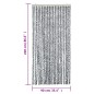 vidaXL Cortina antimoscas chenilla gris negro y blanco 90x220 cm vidaXL Cortina antimoscas chenilla gris negro y blanco 90x220 cm