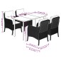 vidaXL Set comedor de jardín 5 pzas cojines ratán sintético gris claro vidaXL Set comedor de jardín 5 pzas cojines ratán sintético gris claro