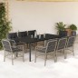 vidaXL Set comedor de jardín 9 pzas cojines ratán sintético gris claro vidaXL Set comedor de jardín 9 pzas cojines ratán sintético gris claro