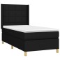 vidaXL Cama box spring colchón y luces LED tela negro 90x190 cm vidaXL Cama box spring colchón y luces LED tela negro 90x190 cm