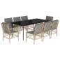 vidaXL Set comedor de jardín 9 pzas con cojines ratán sintético beige vidaXL Set comedor de jardín 9 pzas con cojines ratán sintético beige