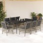 vidaXL Set comedor de jardín 9 pzas cojines ratán sintético gris claro vidaXL Set comedor de jardín 9 pzas cojines ratán sintético gris claro