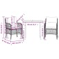 vidaXL Sillas y mesita de jardín 3 piezas ratán sintético cojín gris vidaXL Sillas y mesita de jardín 3 piezas ratán sintético cojín gris
