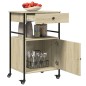 vidaXL Carrito de cocina madera ingeniería roble Sonoma 56x43x89,5 cm vidaXL Carrito de cocina madera ingeniería roble Sonoma 56x43x89,5 cm