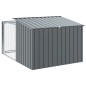 vidaXL Caseta perros con corral acero galvanizado gris 153x194x110 cm