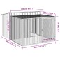 vidaXL Caseta perros con corral acero galvanizado gris 153x194x110 cm