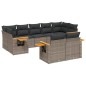 vidaXL Set de muebles de jardín 9 pzas y cojines ratán sintético gris