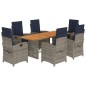 vidaXL Set comedor de jardín 7 pzas con cojines ratán sintético beige vidaXL Set comedor de jardín 7 pzas con cojines ratán sintético beige