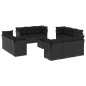 vidaXL Set de sofás de jardín y cojines 13 pzas ratán sintético negro