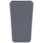vidaXL Jardineras 2 unidades PP gris 32,5x32,5x57 cm vidaXL Jardineras 2 unidades PP gris 32,5x32,5x57 cm