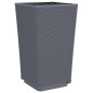 vidaXL Jardineras 2 unidades PP gris 32,5x32,5x57 cm vidaXL Jardineras 2 unidades PP gris 32,5x32,5x57 cm