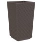 vidaXL Jardineras 2 unidades PP marrón 32,5x32,5x57 cm vidaXL Jardineras 2 unidades PP marrón 32,5x32,5x57 cm