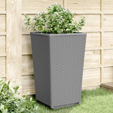 vidaXL Jardineras 4 unidades PP gris claro 32,5x32,5x57 cm