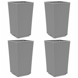 vidaXL Jardineras 4 unidades PP gris claro 32,5x32,5x57 cm
