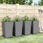 vidaXL Jardineras 4 unidades PP gris claro 32,5x32,5x57 cm vidaXL Jardineras 4 unidades PP gris claro 32,5x32,5x57 cm