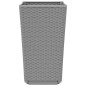 vidaXL Jardineras 4 unidades PP gris claro 32,5x32,5x57 cm vidaXL Jardineras 4 unidades PP gris claro 32,5x32,5x57 cm