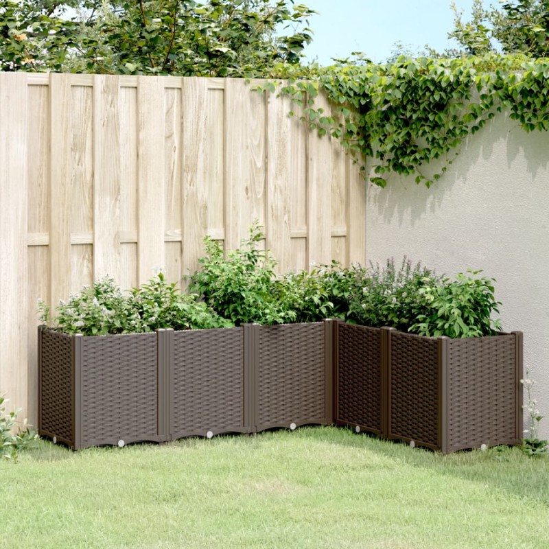 vidaXL Jardinera PP marrón 160x120x53 cm vidaXL Jardinera PP marrón 160x120x53 cm