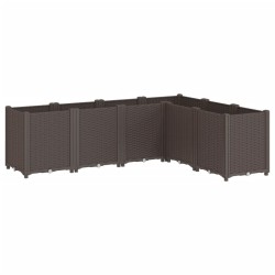 vidaXL Jardinera PP marrón 160x120x53 cm