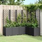vidaXL Jardinera con enrejado PP negro 160x120x140 cm